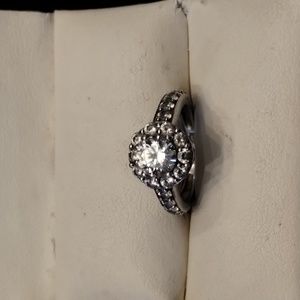 Engagement Ring 2.5 Carat Total lab Diamonds Ring. Platinum over 925.
